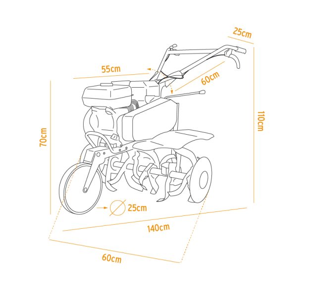 MOTOCULTEUR 7 CV 208 CC AVEC SOC BUTTOIR ET ROUES PNEUMATIQUES – Image 3