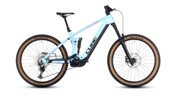 VTT ÉLECTRIQUE TOUT-SUSPENDU CUBE STEREO HYBRID 160 HPC RACE 750 27.5 SHIMANO DEORE 12V 750 WH 27.5'' BLEU ICE 2023