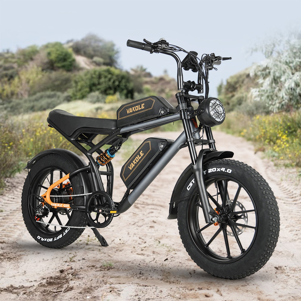 Vélo Vakole Q20 750W 20" Fat Bike VTT électrique avec 20Ah*2 Doubles Batteries de Samsung E-MTB – Image 15