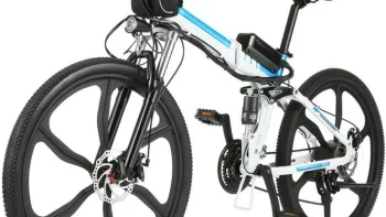 Vélo électrique Pliant MYT-26-YTLGB 26" ANCHEER Vélo adulte 21 Vitesses, Blanc