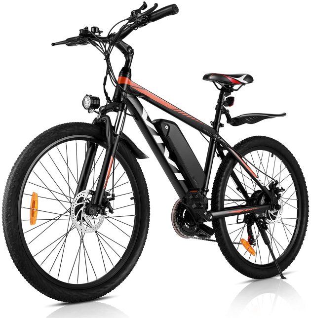 VIVI 26" 250W Vélo de Montagne électrique 36V 10,4Ah ORANGE Vélo de Transport à Batterie Amovible 25MPH 21 Vitesses E-Bike Adulte