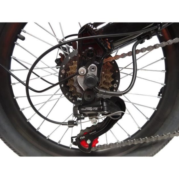 MECER Vélo pliant 20’ électrique – Cadre alu - Autonomie 55km – 7 vitesses shimano – Assemblé en France - Noir – Image 3