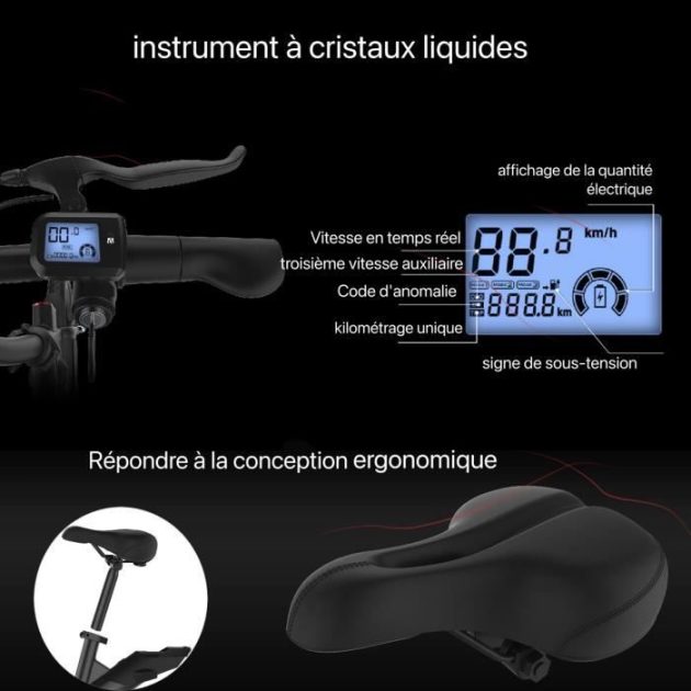 Vélo assistance Electrique Y-one vélo électrique pliant 36V 10Ah batterie 14 pouces avec 3 modes de conduite EU PLUG Blanc – Image 3