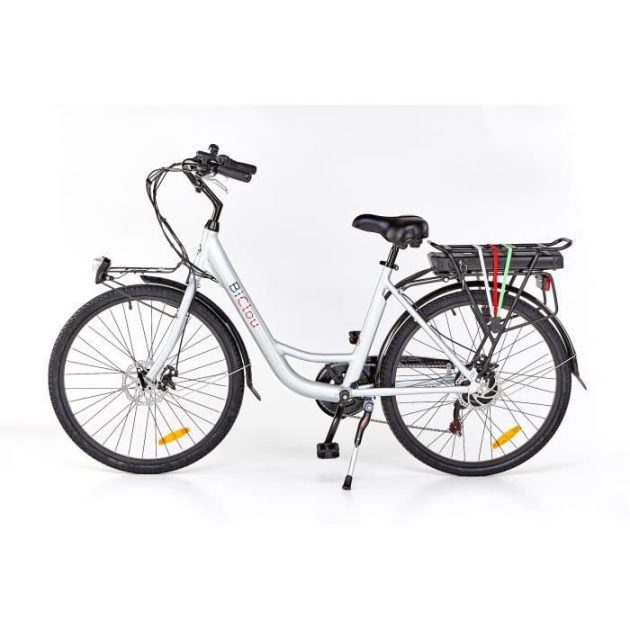 Vélo électrique BiClou Porteur 26 gris : mot. roue arrière 250W batterie 280Wh - roues 26 pouces - autonomie 40km - garanti 3 ans – Image 2