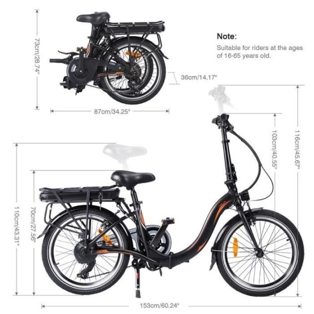 Vélo électrique Dohiker 20F054 250W 36V 20 pouces 25 km / h 3 modes Vélo assistanse électrique – Image 4