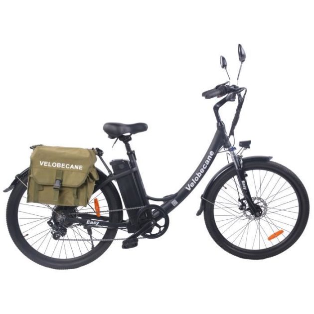 Vélo électrique Vélobecane 26'' -7 Vitesses-Freins à disques -Autonomie 75km-Cadre alu - Noir