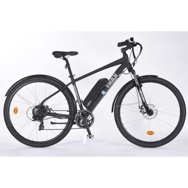 VTC électrique 28’ Mixte– ETRAX – Cadre alu – Autonomie : 80 km